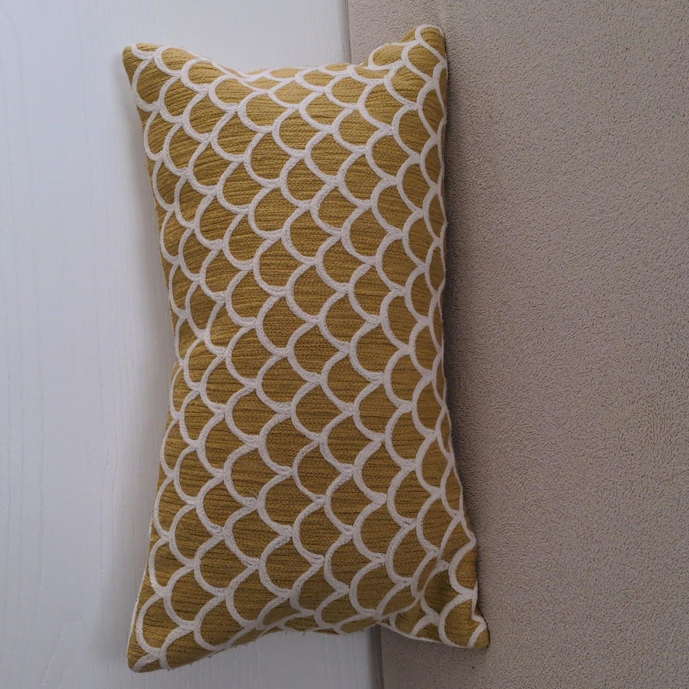 West elm lumbar style pillow feather filled removable case